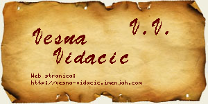 Vesna Vidačić vizit kartica